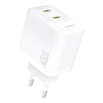 Сетевое зарядное устройство Dudao A28PEU PD 45W GaN 2x USB-C, белое