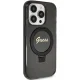 Чехол Guess для iPhone 15 Pro Max Ring Stand Script Glitter MagSafe, черный