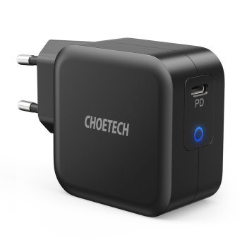 Сетевое зарядное устройство Choetech GaN USB Type C 61W Power Delivery, чёрное (Q6006)