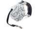 Retractable Dog Leash with Lock, 5m, up to 15kg, White with Lilies