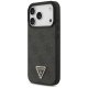 Guess iPhone 17 Pro vāciņš Leather 4G Triangle Strass MagSafe, melns