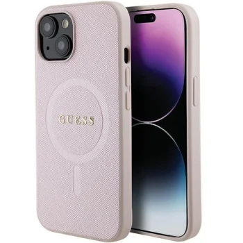 Apple iPhone 15 Plus 6.7'' Guess Saffiano MagSafe Case Cover, Pink | Telefona Maciņš Vāks Apvalks Bampers
