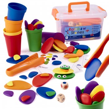 Bērnu Radošā Krāsaina Mīklu Spēle Montessori Šķirotājs ar oļiem | Children's Creative Colorful Puzzle Game...