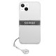 Guess iPhone 13 mini vāciņš 4G Gray Strap Charm, caurspīdīgs