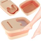 Collapsible Foot Soaking Tub with Massage Points 13L, Peach