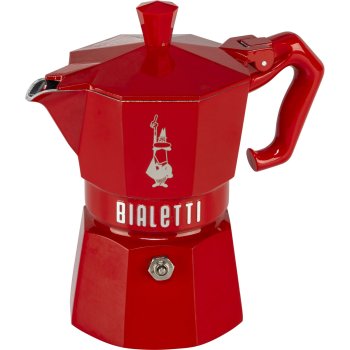 Bialetti MOKA EXCLUSIVE 3 Tašu Espresso Kafijas Kanna, Sarkana