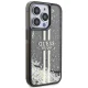 Guess iPhone 15 Pro Case Liquid Glitter Gold Stripes, Black
