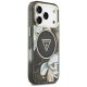 Guess IML Glitter Flowers Triangle MagSafe Phone Case Cover iPhone 17 Pro Max - Black
