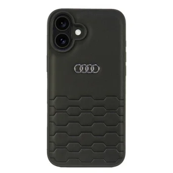 Audi Synthetic Leather vāciņš iPhone 16 Plus 6.7", melns