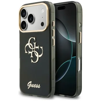 Чехол Guess IML 4G Script Metal для iPhone 17 Pro Max / 18 Pro Max, черный