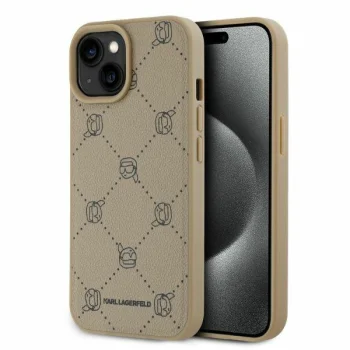 Чехол Karl Lagerfeld для iPhone 15 Magsafe Karl Heads, бежевый