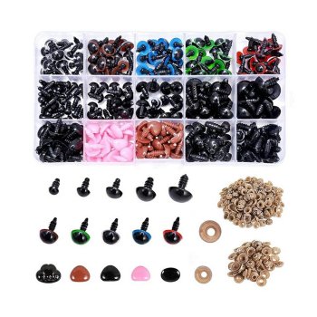 Drošības actiņas un deguntiņi rotaļlietām 560 gab. komplekts rokdarbiem