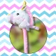 Bakalu Hobby Horse голова единорога на палке со звуком, белая