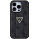 Guess iPhone 15 Pro Max vāciņš Grip Stand 4G Triangle Strass, melns