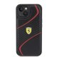Ferrari iPhone 15 Case Twist Metal Logo, Black