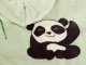 Liels oversize hūdijs-sega Panda, silts džemperis ar kapuci, zaļš