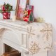 Christmas Table Runner with Snowflakes 33x183 cm, White and Gold