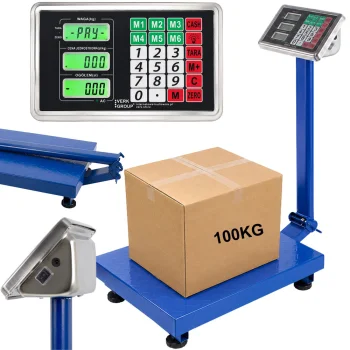 Elektroniskie platformas svari 100kg LCD zili