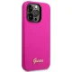 Guess Silicone Vintage Gold Logo Case for iPhone 14 Pro Max, Fuchsia