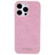 Guess iPhone 15 Pro Max vāciņš Leather 4G Stamped, rozā