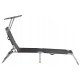 MultiGarden Adjustable Garden Sun Lounger with Canopy, Black