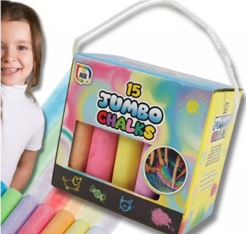Colored Sidewalk Outdoor Chalk Set, 15 pcs.