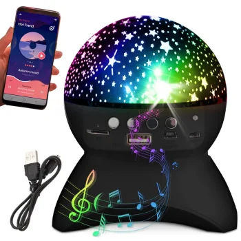 Проектор звездного неба и ночник с Bluetooth-колонкой, черный
