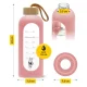 4FIZJO Glass Sports Water Bottle with Silicone Sleeve 750 ml, Pink