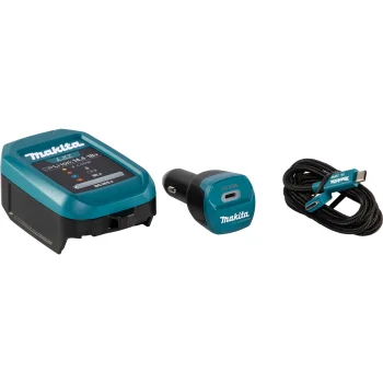 Makita 1915U4-1 DC18SJ USB-PD akumulatoru lādētājs ar ADP14 auto adapteri
