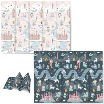 Izglītojošs salokāms bērnu putu paklājs 200x150x1cm Nukido NK-341 | Kids Folding Foam Mat