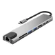 Tech-Protect HB09 8-in-1 USB-C Hub (HDMI 4K, PD 100W, RJ45) - Gray