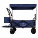 Ikonka LUARO KX2841 Folding Beach Cart with Canopy and Net, 120L, Navy Blue