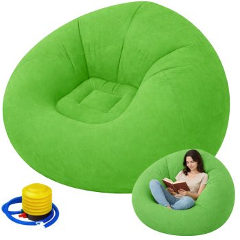 Надувное велюровое кресло-пуф для отдыха, мягкое и удобное,...