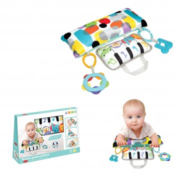 Mazuļa Stabilizācijas Spilvens Rotaļlieta Klavieres ar Grabuļiem | Baby Toddler Stabilizing Game Pillow Piano Toy...