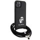 Karl Lagerfeld iPhone 15 Plus vāciņš Crossbody Saffiano Metal Pin, melns