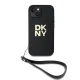 DKNY iPhone 15 Plus vāciņš Wrist Strap Stock Logo, melns