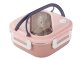 Bento Lunch Box with Compartments and Utensils Microwave Safe Food Container 1000ml, Pink