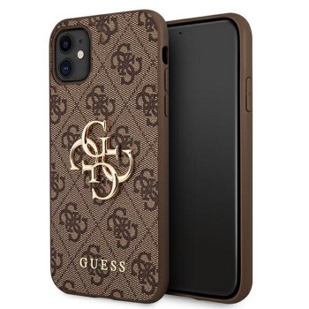 Guess futrālis iPhone 11 / XR no 4G sērijas Big Metal Logo - brūns | case for from the series brown