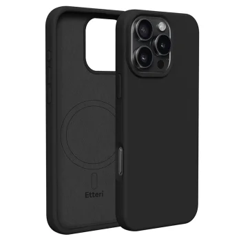 Etteri Silicone Mag vāciņš iPhone 16 Pro 6.3", melns