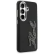 Karl Lagerfeld Grained Signature Metal Resin Logo vāciņš Samsung Galaxy S26, melns
