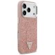 Guess Glitter Triangle Logo MagSafe vāciņš iPhone 17 Pro — rozā | Phone Case Cover