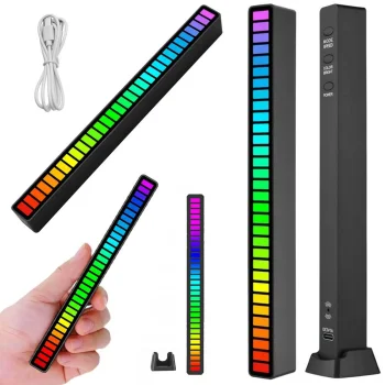 Светодиодная RGB LED-панель USB с реакцией на звук и аккумулятором,...