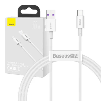 Baseus Superior Series USB to USB Type C Data Charging Cable, 66W, 1m, White | Провод для Зарядки...