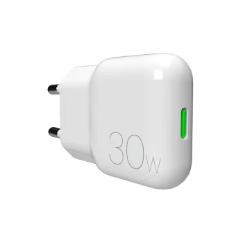 Puro SLIMPRO 30W USB-C GaN sienas lādētājs, balts