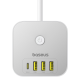 Baseus PowerCombo 7 in 1 Power Strip Cube, 3 AC + 3 x USB-A + 1 x USB-C, 20W, 1.5m, White | Удлинитель...