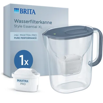 Brita Style Essential XL Water Filter Jug with MAXTRA PRO Pure Performance, 3.6L, Blue