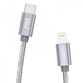 Dudao USB Type C to Apple iPhone Lightning Cafule Data Charging Cable, PD, 45W, 1m, Gray | Lādētājvads Datu...