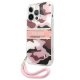 Guess iPhone 13 Pro Max Case Camo Strap Pink