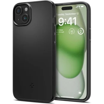 Spigen iPhone 15 Plus vāciņš Liquid Air, melns