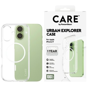 CARE by PanzerGlass Flagship Urban Explorer vāciņš ar baltu MagSafe priekš iPhone 17 - caurspīdīgs | Case W....